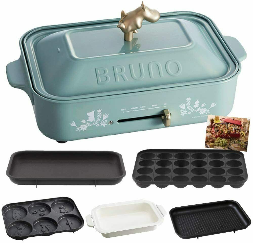 BRUNO Hot plate BOE059-BGR Moomin Compact Pot Grill Cooking Home Japan DHL NEW - Fresh Stock Dated December 2025