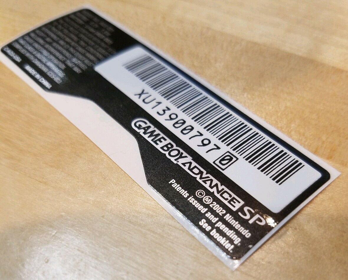 Nintendo Game Boy Advance GBA SP Model # **AGS-001** Replacement Sticker Label - Fresh Stock Dated December 2025