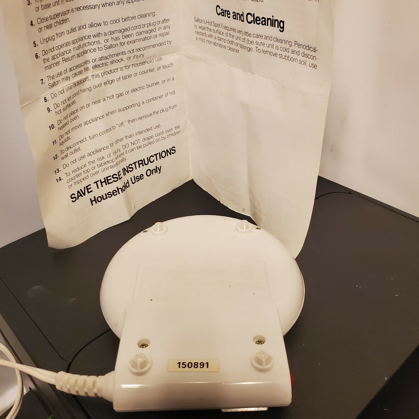 Hot Spot II Salton Model No. MW-4C Coffee Mug warmer Vintage Works - Fresh Stock Dated December 2025