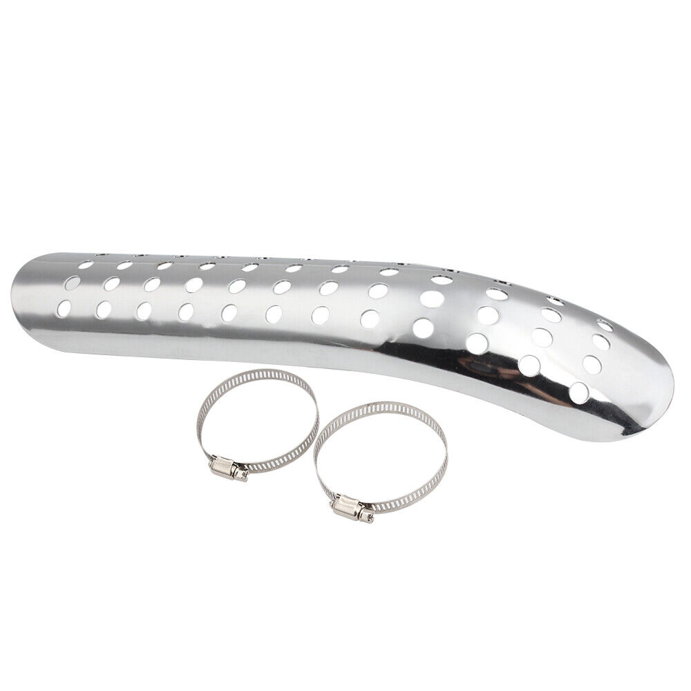 Chrome Motorcycle Heat Shield Curve Exhaust Muffler Pipe Covers Guard For Harley - Fresh Stock Dated February 2026