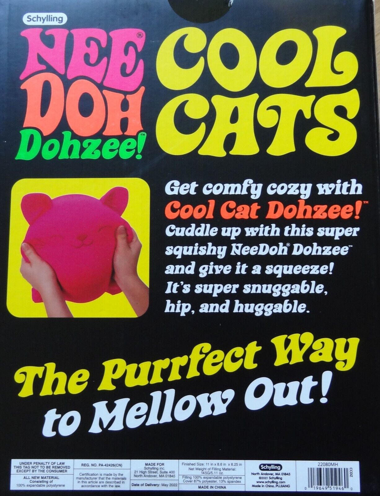 Cool Cats Dohzee Microbead Filled Squeeze stress pillow Nee Doh CCDZ - Fresh Stock Dated December 2025