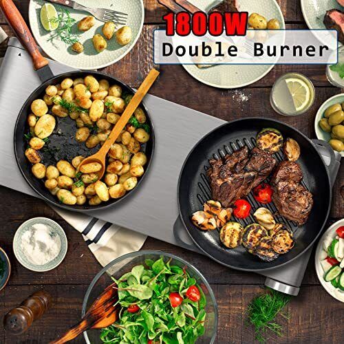CUSIMAX Electric Hot Plates for Cooking Double Burner 1800W Countertop Burner... - Fresh Stock Dated February 2026