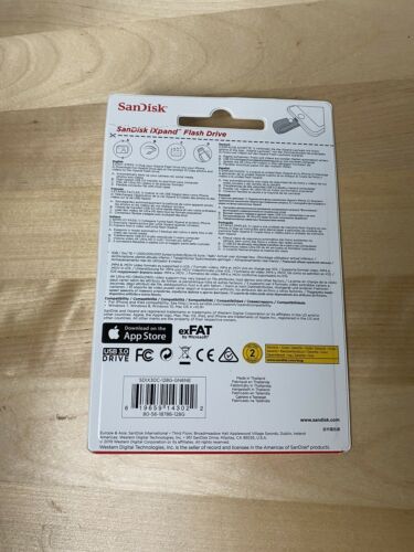 NEW SEALED SanDisk 128GB iXPAND USB 3.0 Lightning Flash Drive SDIX30C-128G-GN6NE - Fresh Stock Dated December 2025