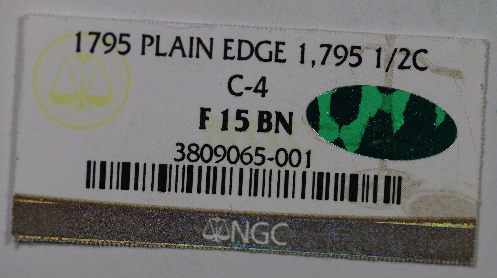 1795 C-4 R-3 PCGS VG 10 Punctuated Date Liberty Cap Half Cent Coin 1/2c - Fresh Stock Dated December 2025