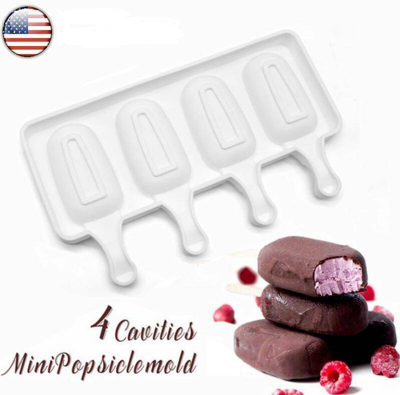 4 Cell Silicone Ice Cream Cake DIY Mold Ice Bake Frozen Mould Dessert Maker Tool - Fresh Stock Dated February 2026