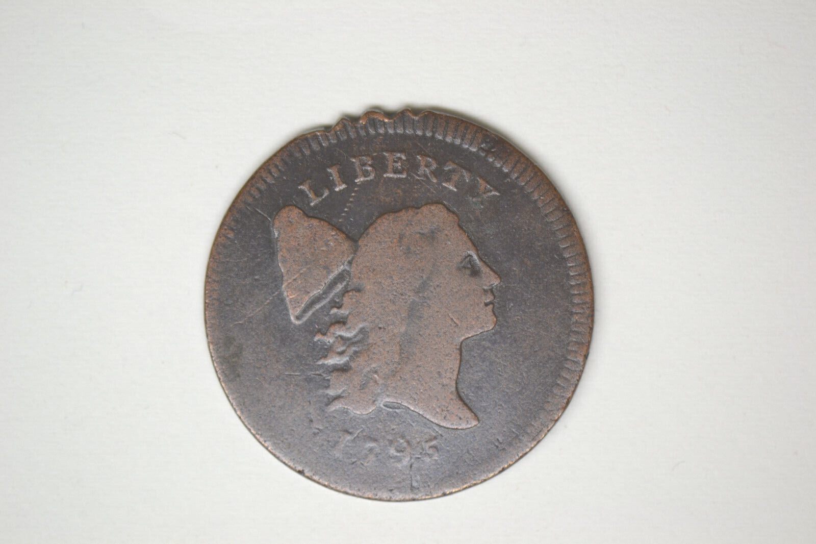 1795 Liberty Cap Half Cent- Nice VG/F with Rim Damage at 12 o'clock. - Fresh Stock Dated February 2026