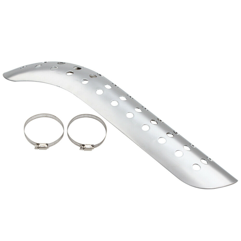Chrome Motorcycle Heat Shield Curve Exhaust Muffler Pipe Covers Guard For Harley - Fresh Stock Dated February 2026