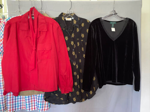 Vintage Lot Of 12 1980 1990 Retro Women’s Resale Designer Shirts L/XL JG HOOK + - Fresh Stock Dated February 2026