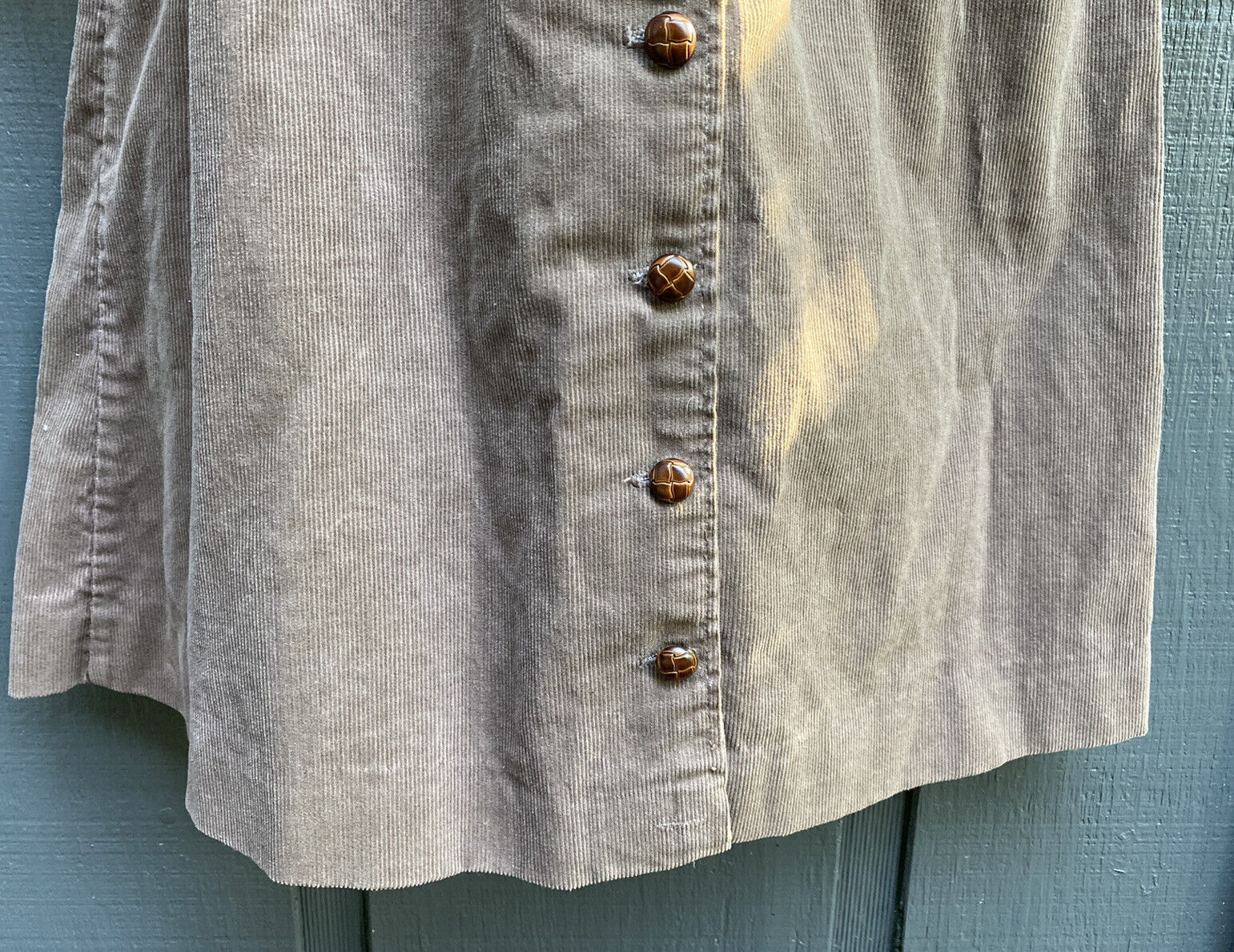 Vintage Brown Corduroy Skirt w/ Pleats Modest Cottagecore Prairie USA Size S - Fresh Stock Dated March 2026