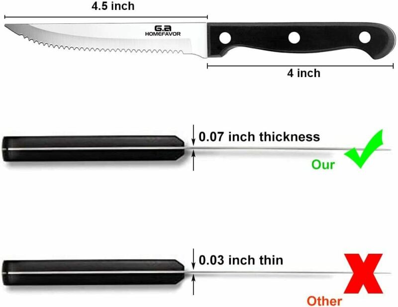 Stainless Steel Steak Knives Professional Set of 6 Sharp Chef Knife Kitchen Tool - Fresh Stock Dated December 2025