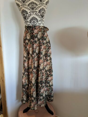 Vintage 80s 90s floral Wrap Skirt Express Small Preppy Grunge Maxi Long boho - Fresh Stock Dated February 2026
