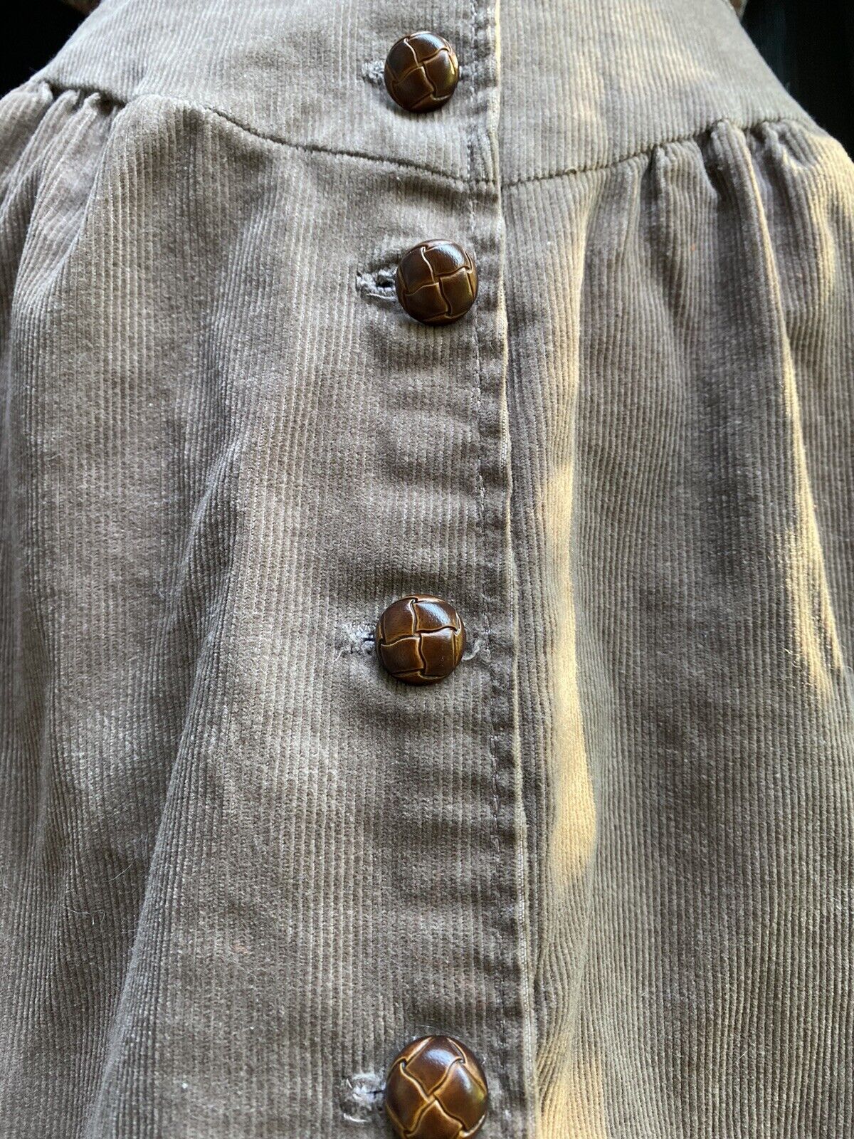 Vintage Brown Corduroy Skirt w/ Pleats Modest Cottagecore Prairie USA Size S - Fresh Stock Dated March 2026