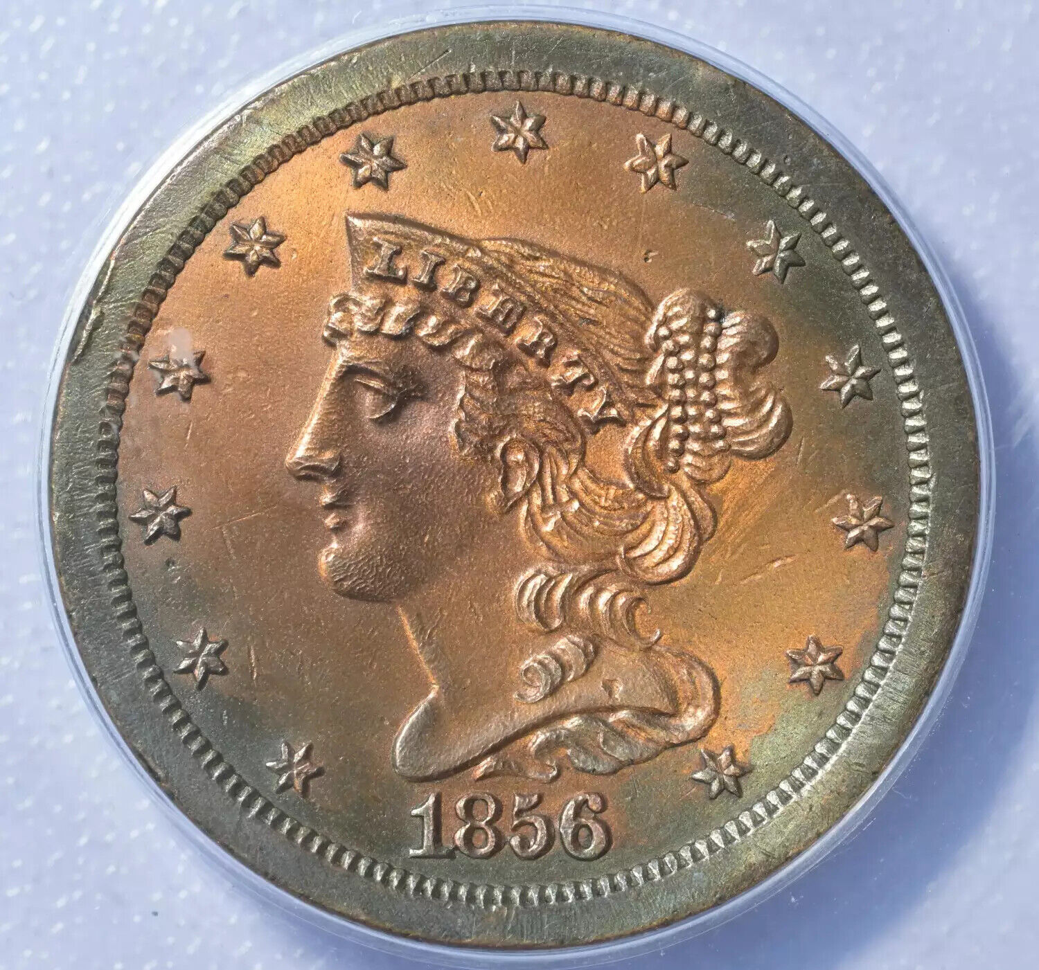 1856 Half Cent ANACS AU-50 Whizzed - Fresh Stock Dated February 2026