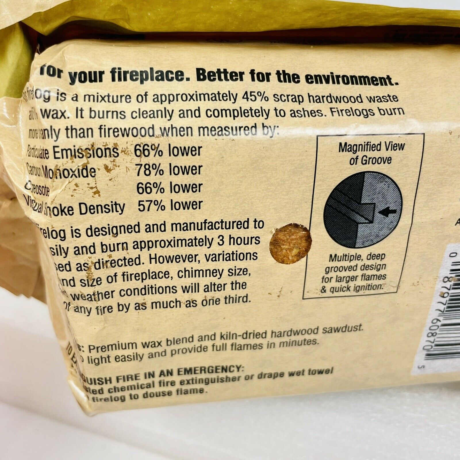 Giant Size 5lb 3 Hr Burn Time Restore & Restyle Apple Cinnamon Fire Log & Candle - Fresh Stock Dated December 2025