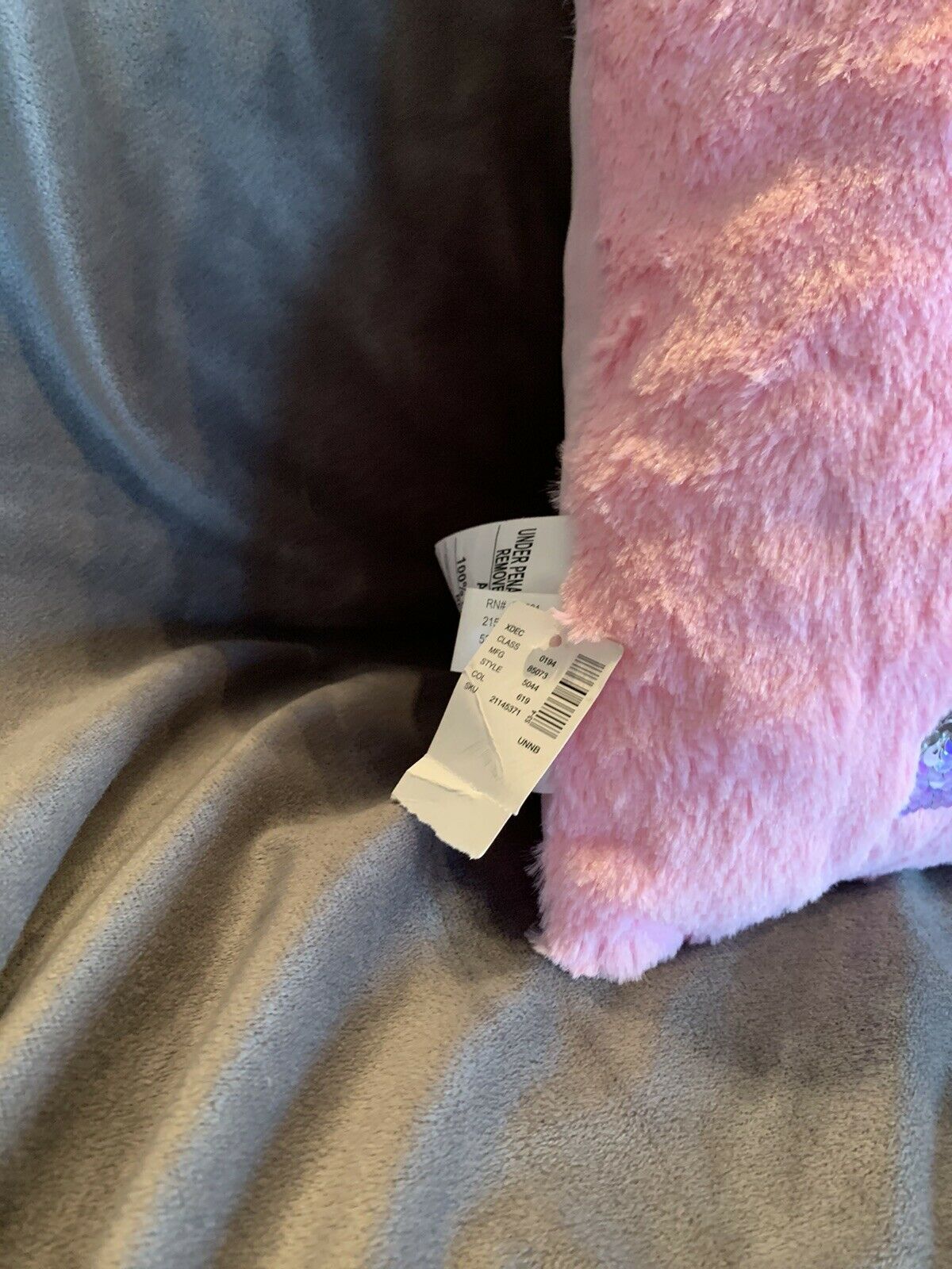 Justice Light Pink With Iridescent Silver Flip Sequin Mermaid Pillow - NWT - Fresh Stock Dated December 2025