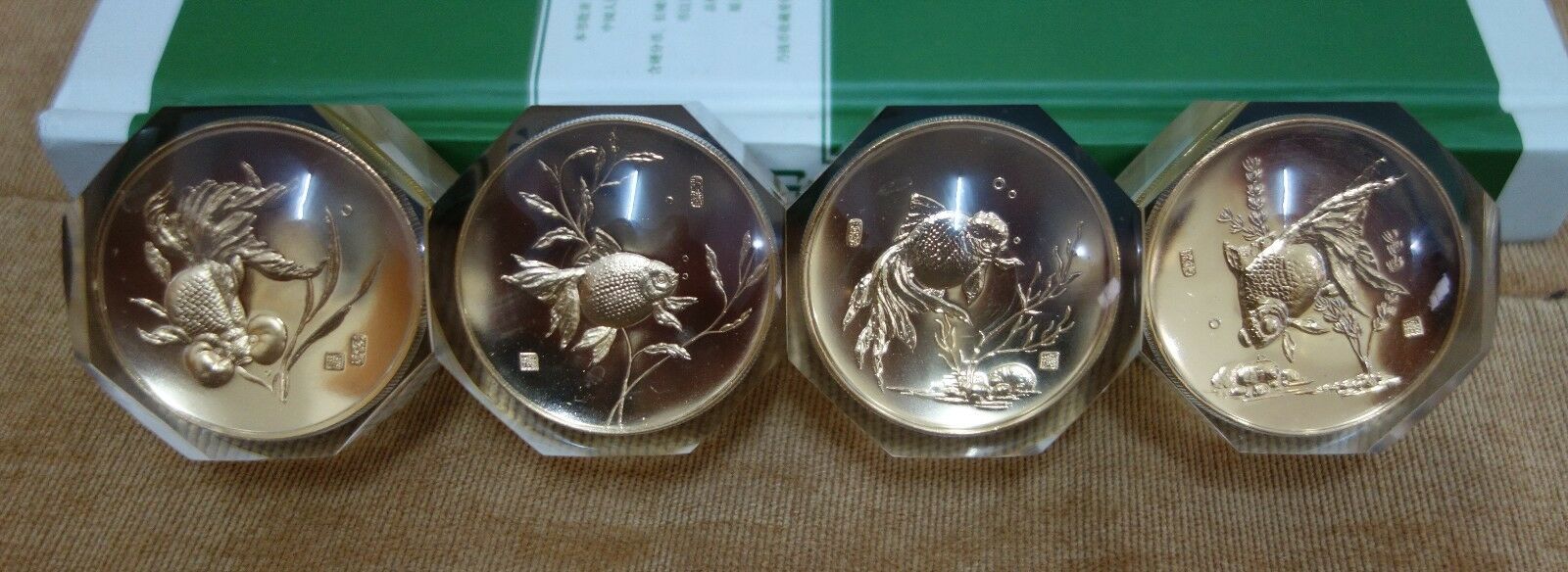Shanghai mint:1984 China Gilt-brass goldfish Set multiple crystal - Fresh Stock Dated February 2026
