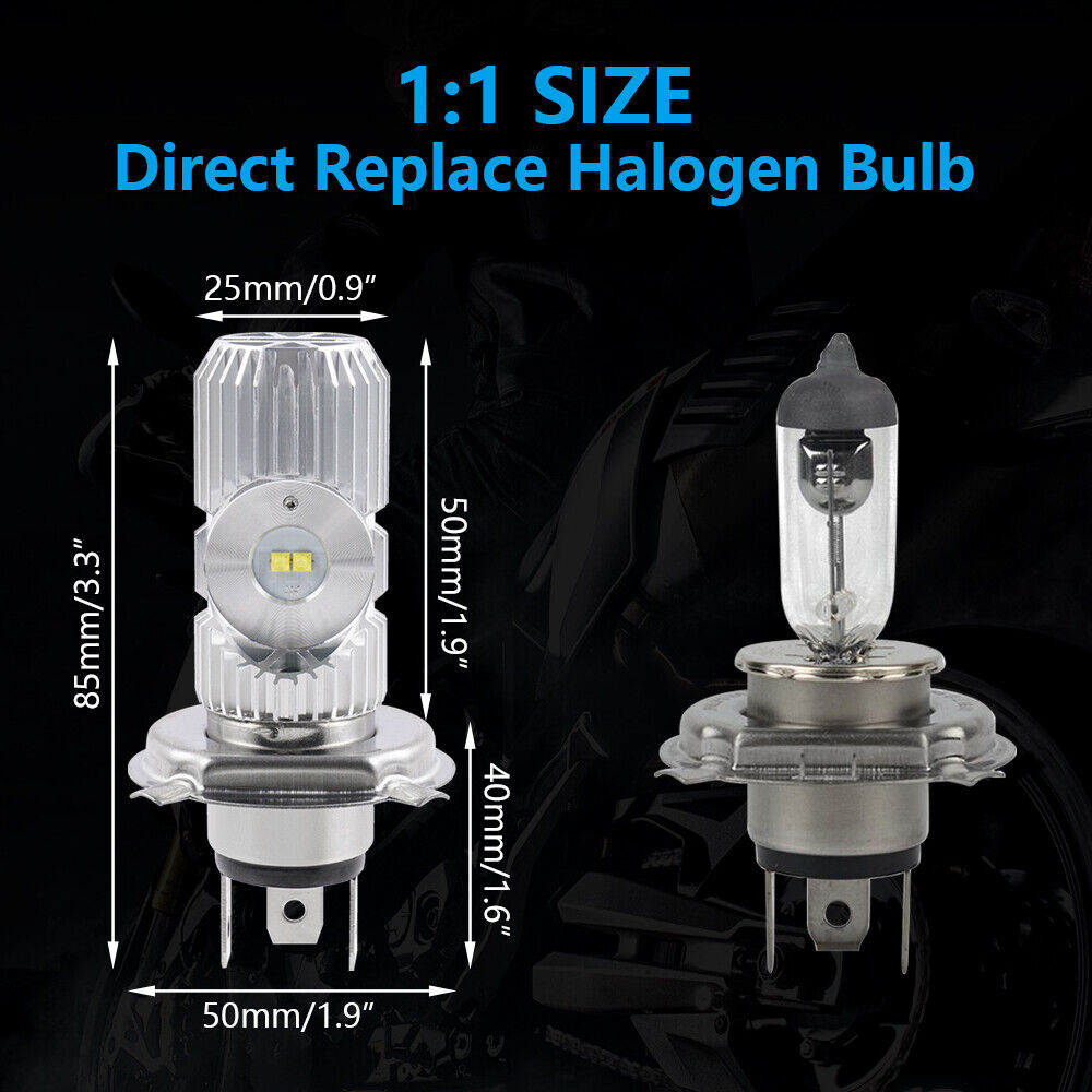 H4 9003 HB2 LED Headlights Lamps Bulbs Hi/Low Beam For Harley Dyna Electra Glide - Fresh Stock Dated February 2026