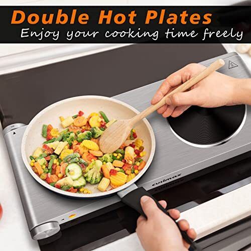CUSIMAX Electric Hot Plates for Cooking Double Burner 1800W Countertop Burner... - Fresh Stock Dated February 2026
