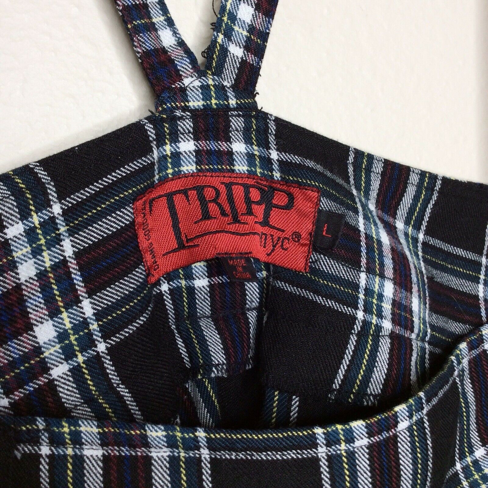 Vintage Tripp NYC Plaid Skirt Mini Schoolgirl Lolita Overall Zippers Punk Goth L - Fresh Stock Dated February 2026