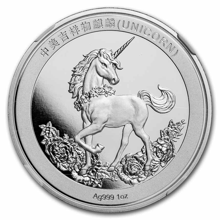 2019 China 1 oz Silver Unicorn 25th Anniv. Restrike PF-70 NGC - SKU#254950 - Fresh Stock Dated February 2026