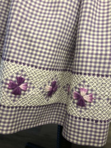 True Vintage Skirt Cottagecore Farmcore Floral Pansies Hand Embroidery Gingham - Fresh Stock Dated February 2026