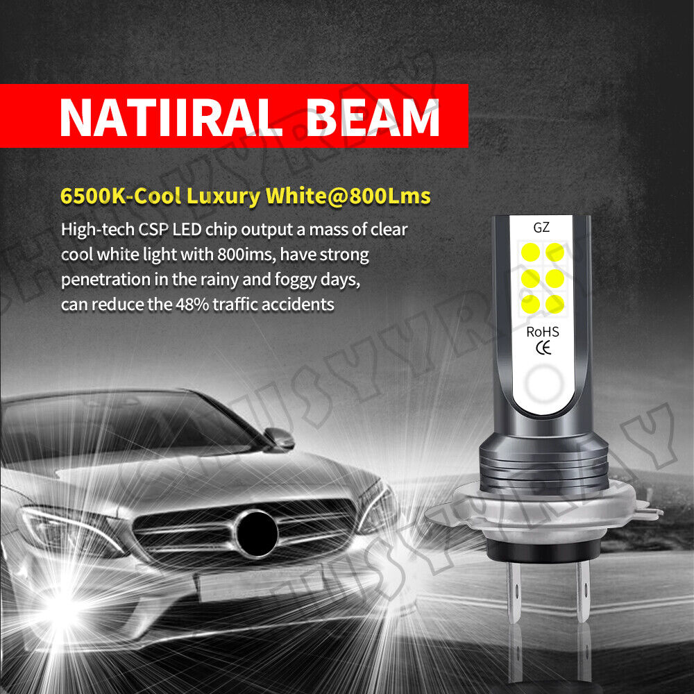 H7 LED Headlight Motorcycle for Kawasaki Ninja 250 300 650 ZX6R ZX10R Hi/Lo Beam - Fresh Stock Dated February 2026