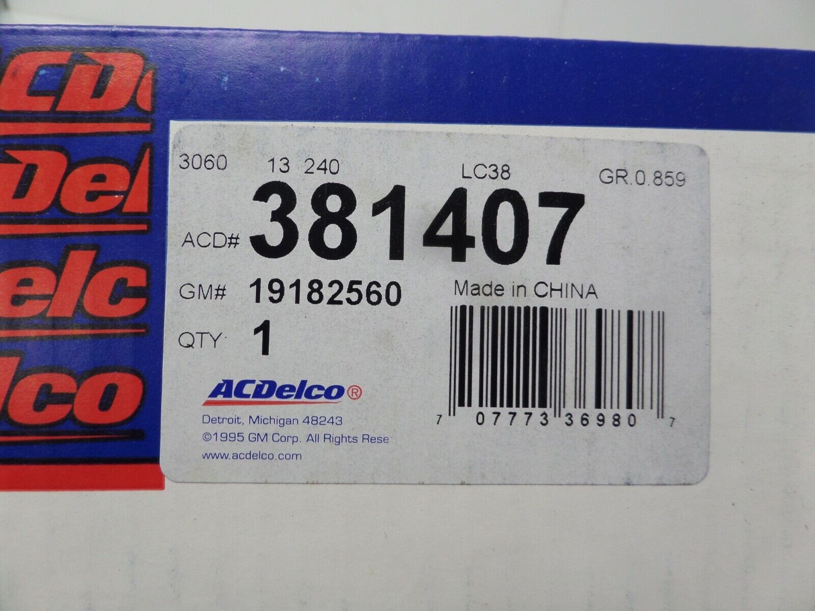 381407 AcDelco Manual Transmission Clutch kit 1996-2002 Firebird Camaro 3.8L - Fresh Stock Dated February 2026