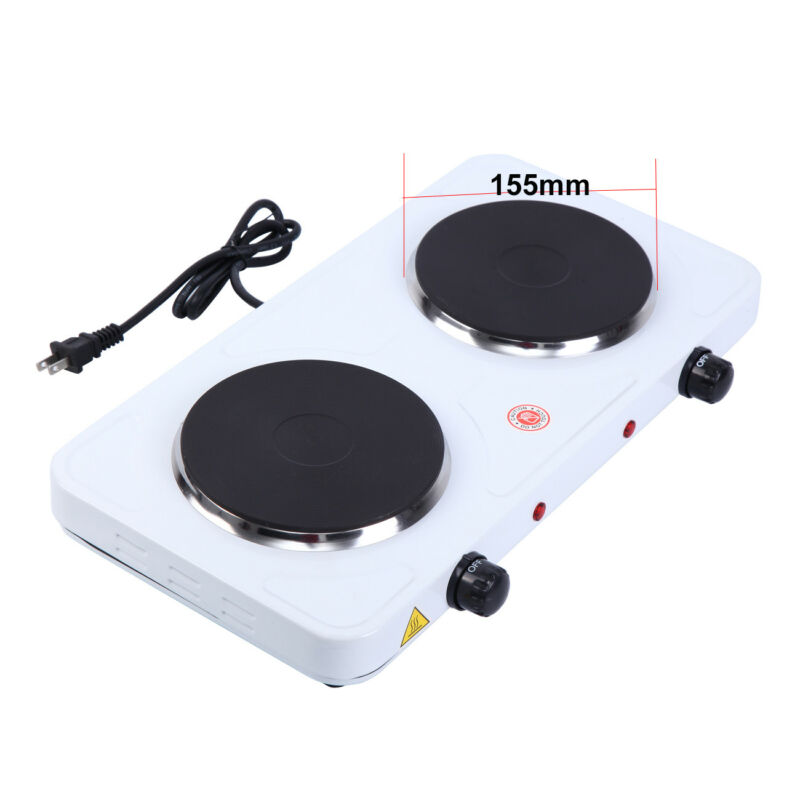 Portable Electric Double Burner 2000W Burner Hot Plate Stove Top Cook Warmer - Fresh Stock Dated December 2025