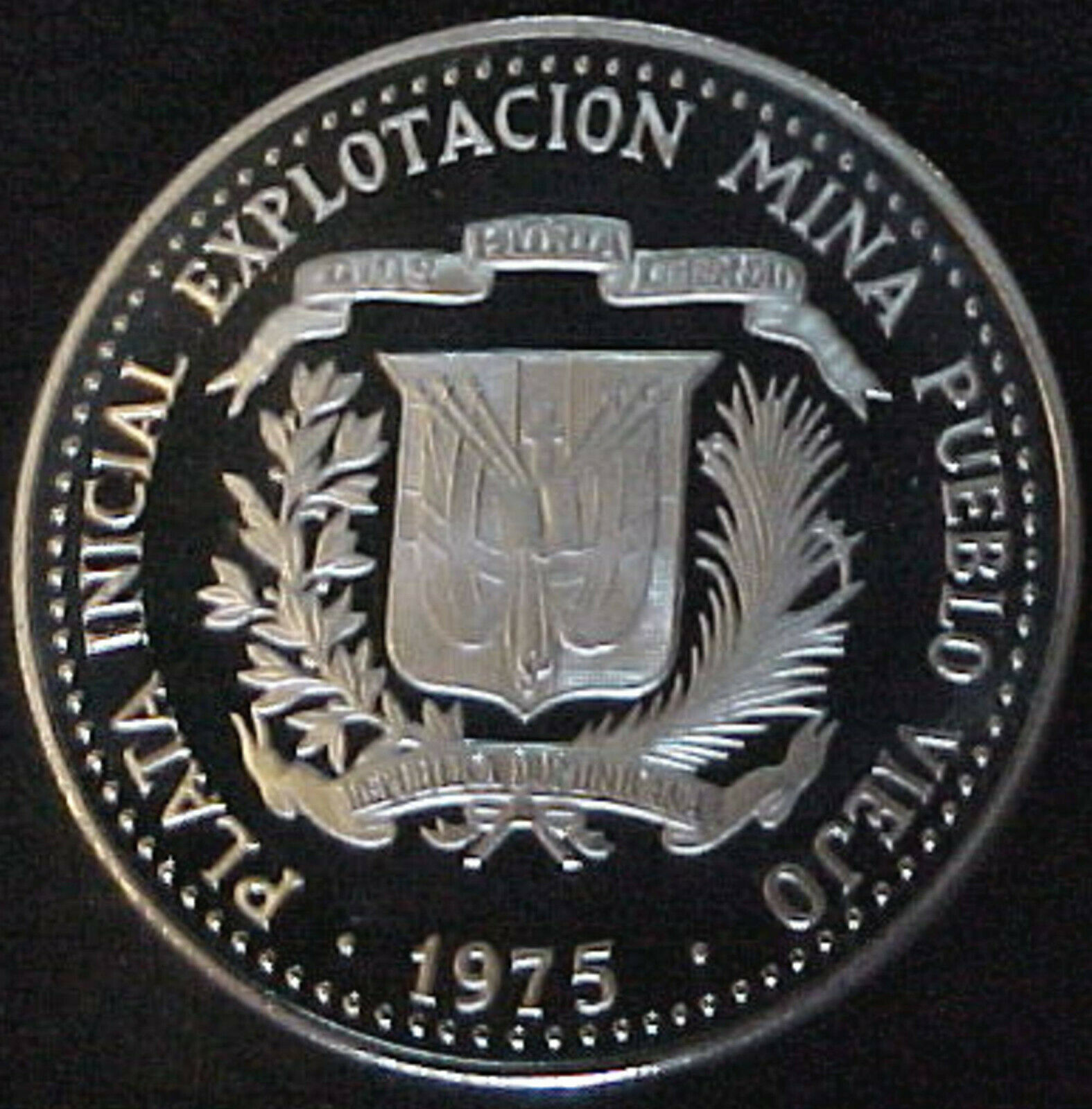 Dominican Republic 1975 Proof Silver 10 Peso Coin 1st Silver Pueblo Viejo Mine - Fresh Stock Dated February 2026