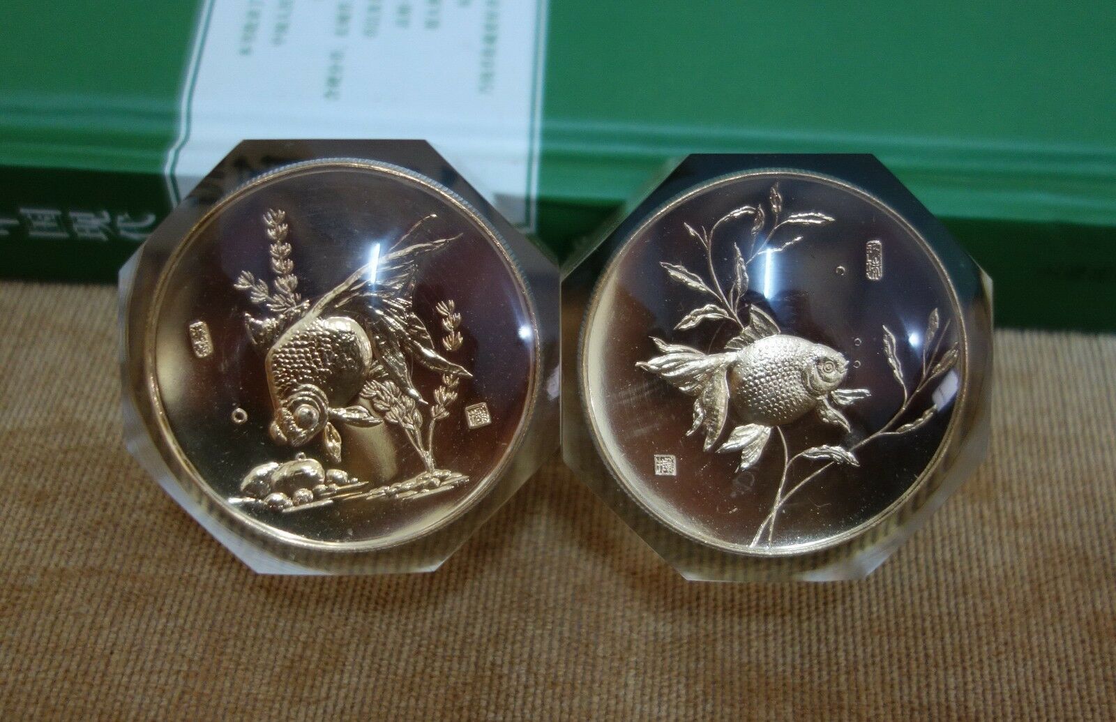 Shanghai mint:1984 China Gilt-brass goldfish Set multiple crystal - Fresh Stock Dated February 2026