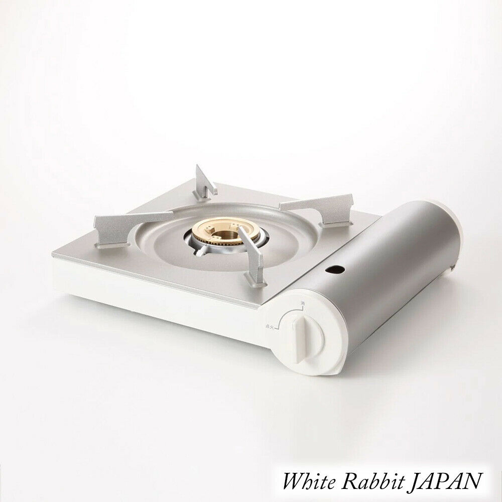 MUJI Portable Cooking Gas Stove Aluminum Die Cast RK-2 White Kitchen Outdoor - Fresh Stock Dated February 2026