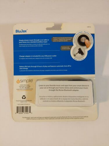 ISBT32 / i SIMPLE BLUETOOTH ADAPTER / STREAM YOUR MUSIC THRU 3.5MM AUX  **NEW** - Fresh Stock Dated February 2026