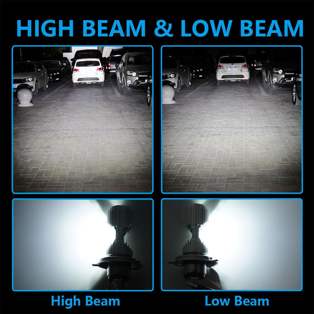 H4 9003 HB2 LED Headlights Lamps Bulbs Hi/Low Beam For Harley Dyna Electra Glide - Fresh Stock Dated February 2026