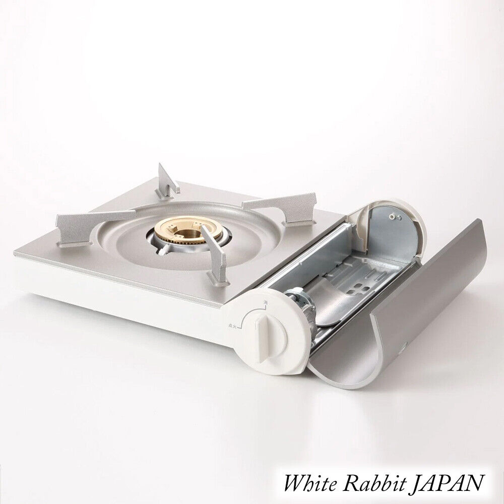 MUJI Portable Cooking Gas Stove Aluminum Die Cast RK-2 White Kitchen Outdoor - Fresh Stock Dated February 2026