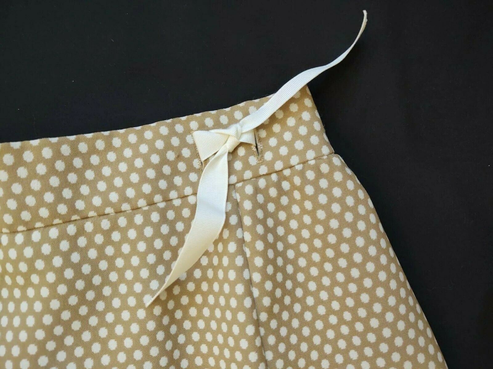 70's John California Vintage Sand and White Polka Dot Mini Skirt Retro Poly XS/S - Fresh Stock Dated March 2026
