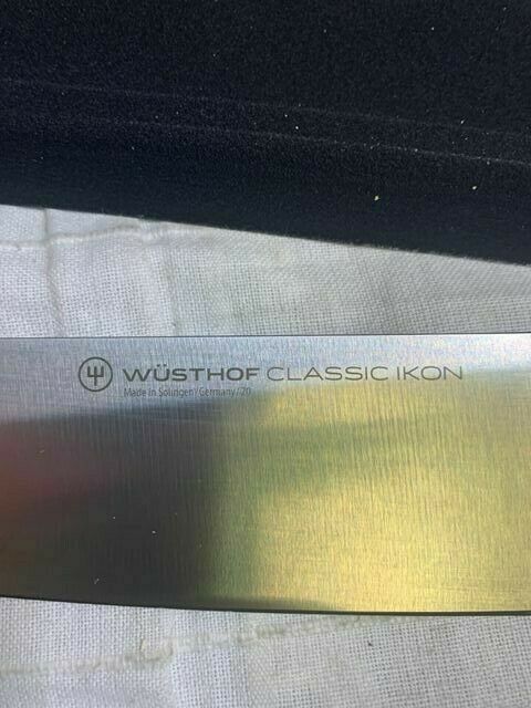 Wusthof Classic Ikon Silver Black Straight Blade Edge Chefs Knife - Fresh Stock Dated December 2025