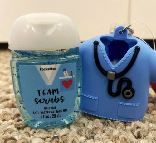 Blue Scrubs Holder + Team Scrubs PocketBac Sanitizer Set Bath & Body Works - Fresh Stock Dated February 2026