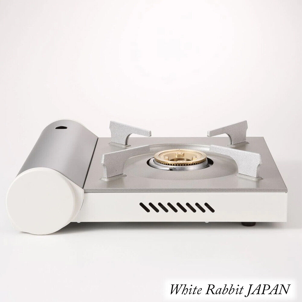 MUJI Portable Cooking Gas Stove Aluminum Die Cast RK-2 White Kitchen Outdoor - Fresh Stock Dated February 2026