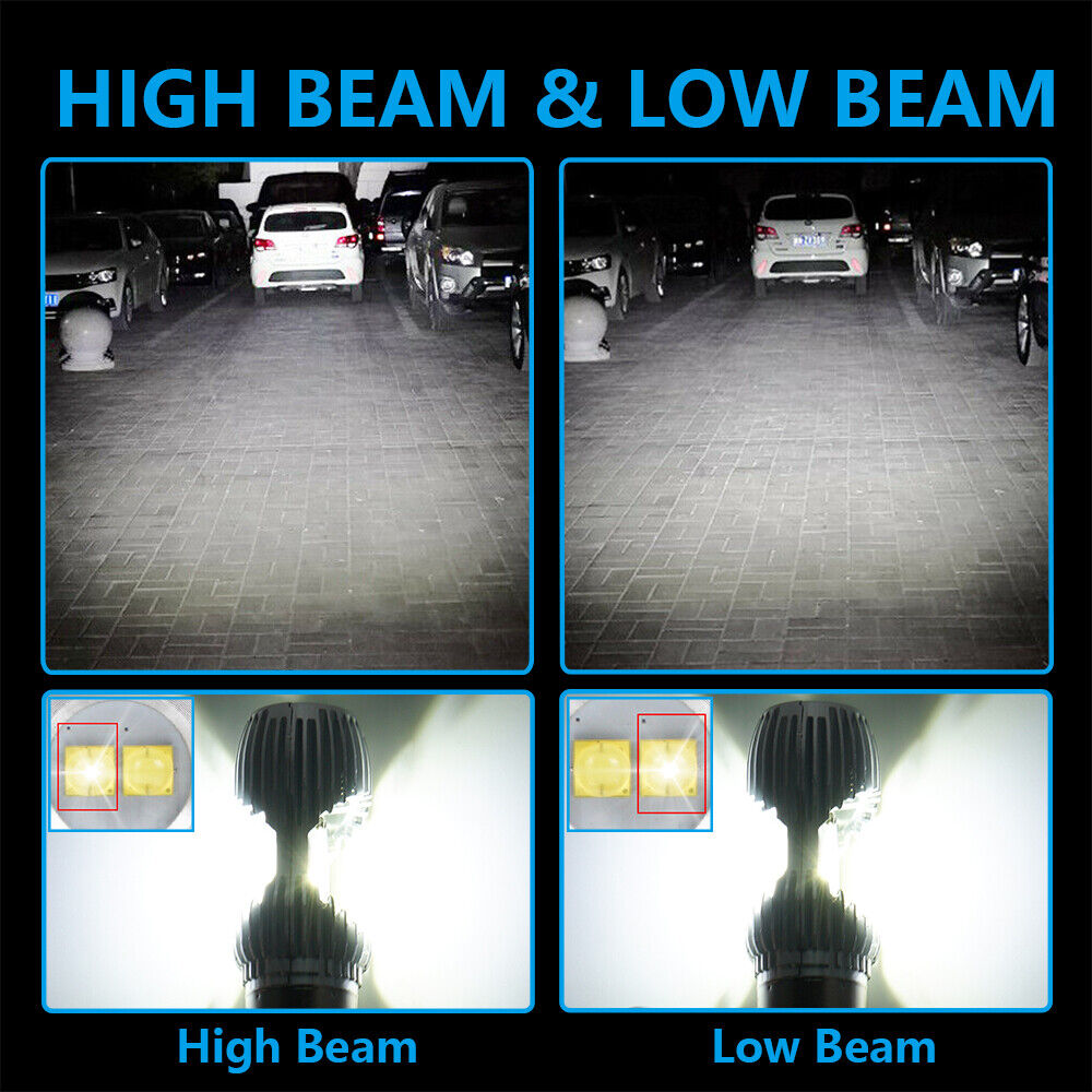 2x BA20D H6 LED Headlight Bulbs For UTV 500 700 HiSun Massimo Bennche MSU TSC HS - Fresh Stock Dated February 2026