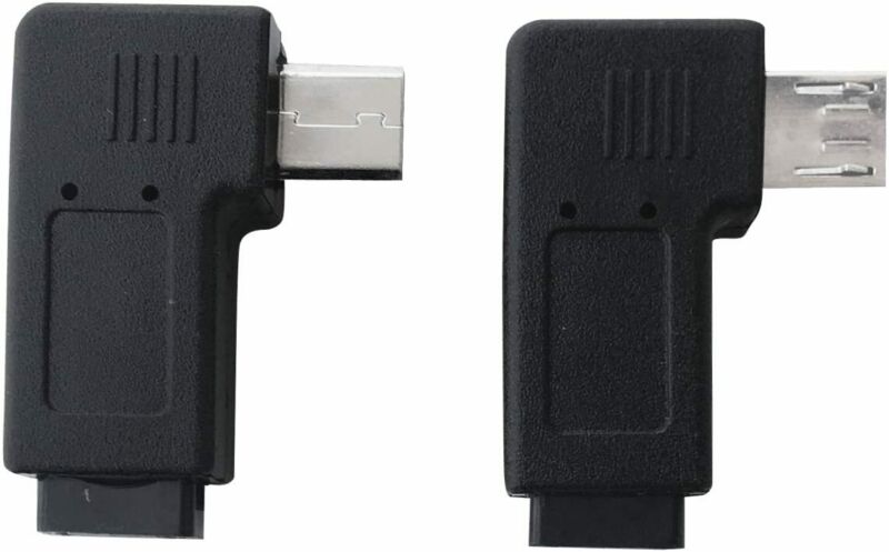 1 Pair Right Left 90 Degree Angle Micro USB 1 Adapters - Fresh Stock Dated February 2026