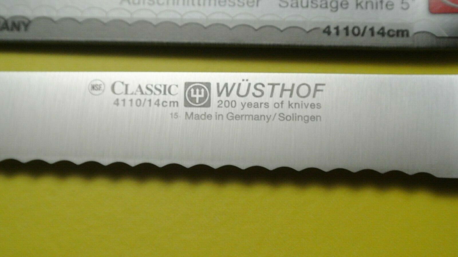 Wusthof  classic  sausage knife black color PEtec #4110/14cm 5'' - Fresh Stock Dated December 2025