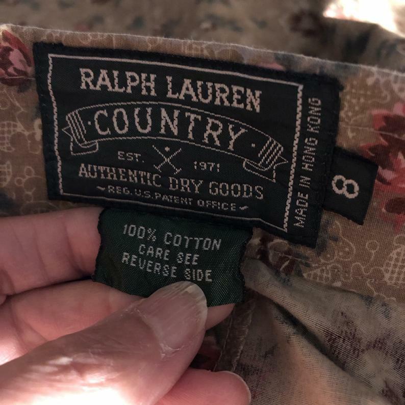 Ralph Lauren Country Vintage Prairie Beige Floral Print Full Skirt Women's 8 - Fresh Stock Dated March 2026