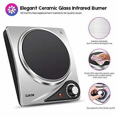 Electric Single Hot Plate,Portable Stove,1200W Infrared Single Burner for - Fresh Stock Dated December 2025