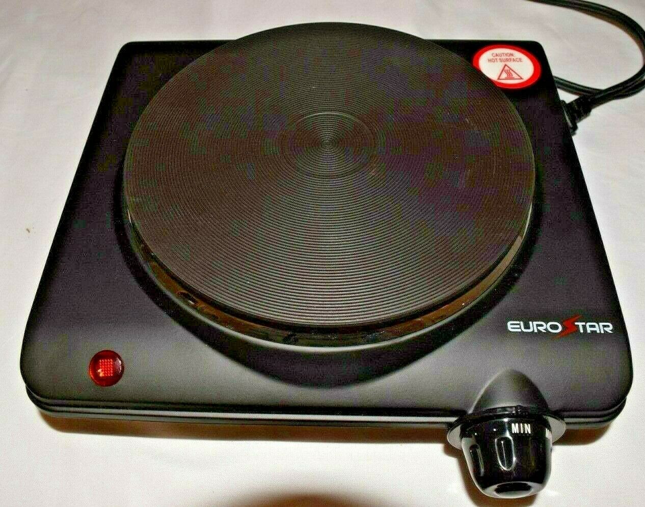 Eurostar Single Burner With Cast-Iron Flat Plate Hot ES111BK - Fresh Stock Dated February 2026