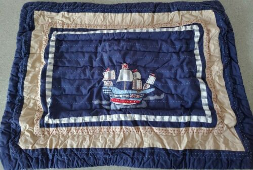 Pottery Barn Kids Nathans Pirate Ship Standard Quilted Pillow Sham New 2008 HTF - Fresh Stock Dated December 2025