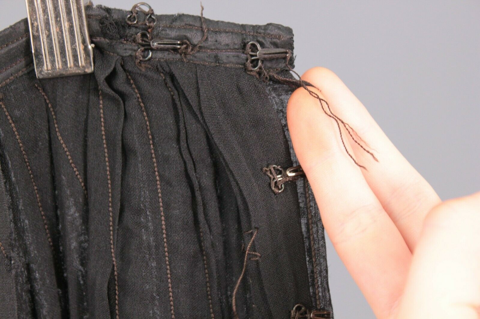 VTG Women's Antique Edwardian Early 1900s Sheer Black Skirt Sz XS - Fresh Stock Dated February 2026