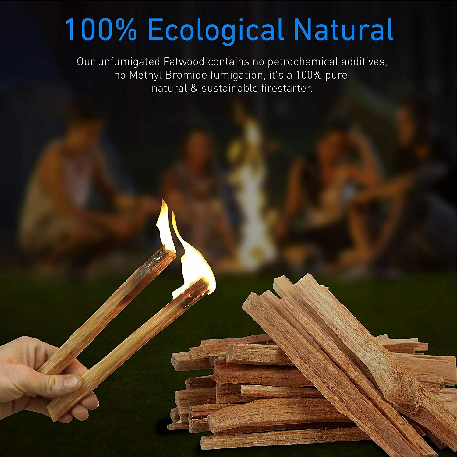 Fireplace Kindling Wood Sticks 25 Lb Box Fatwood Firestarter Tinder Long Lasting - Fresh Stock Dated December 2025