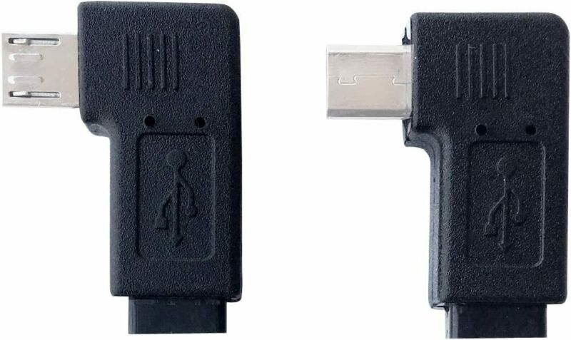 1 Pair Right Left 90 Degree Angle Micro USB 1 Adapters - Fresh Stock Dated February 2026