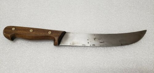 VINTAGE F. DICK BUTCHER KNIFE GERMANY WOOD HANDLE CLEAN BLADE NICE CHEF KITCHEN - Fresh Stock Dated December 2025