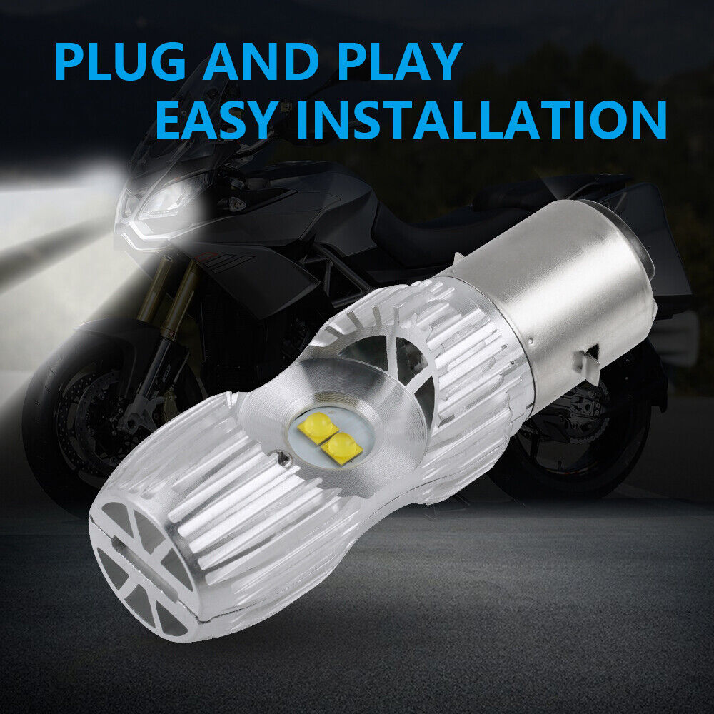 2x BA20D H6 LED Headlight Bulbs For UTV 500 700 HiSun Massimo Bennche MSU TSC HS - Fresh Stock Dated February 2026